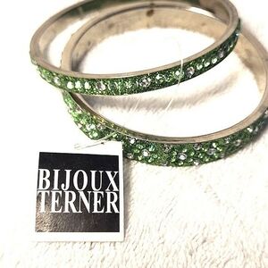 Bijoux Terner Stackable Bangle Bracelets Stone Studded Slip-On Nickel Lead Free